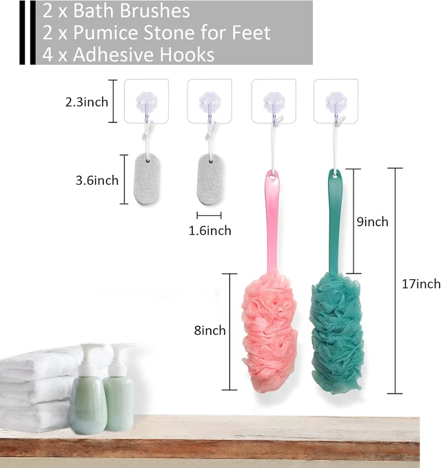 Alt view image 5 of 7 - Dual Pack Bath Back Scrubber Sponge Loofah for Shower Use