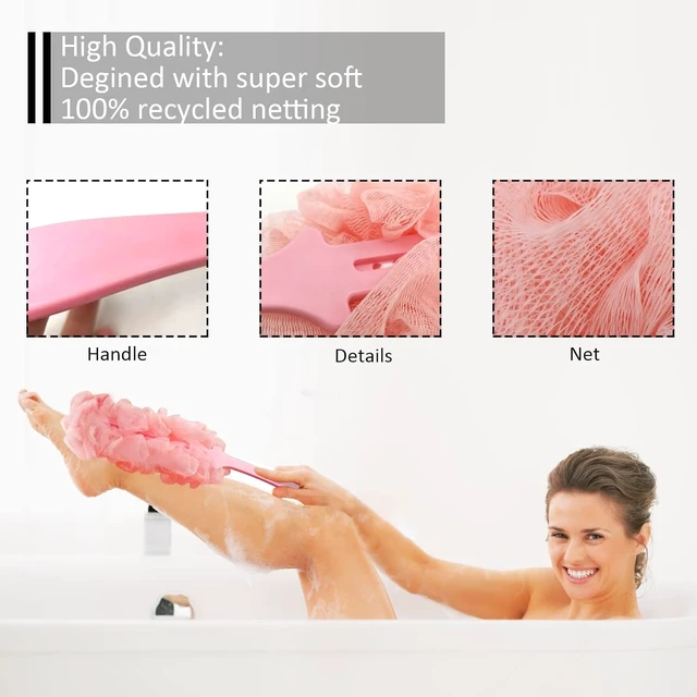 Alt view image 3 of 7 - Dual Pack Bath Back Scrubber Sponge Loofah for Shower Use
