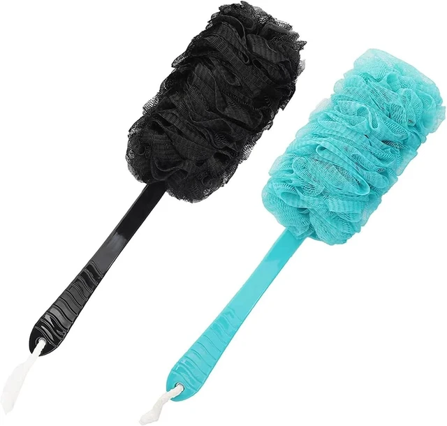 Main image of Loofah on a Stick Body Exfoliator Sponge Bath Brush for Men and Women, Long Handle Back Scrubber Brush for Shower
