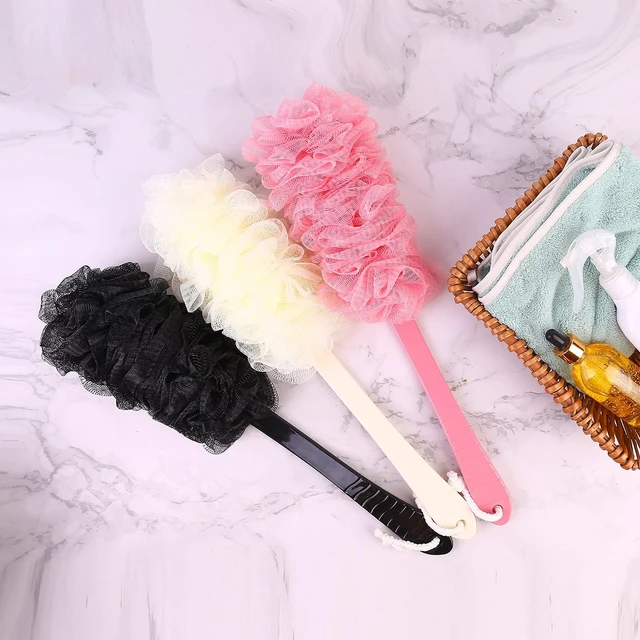 Alt view image 3 of 7 - Loofah on a Stick Body Exfoliator Sponge Bath Brush for Men and Women, Long Handle Back Scrubber Brush for Shower