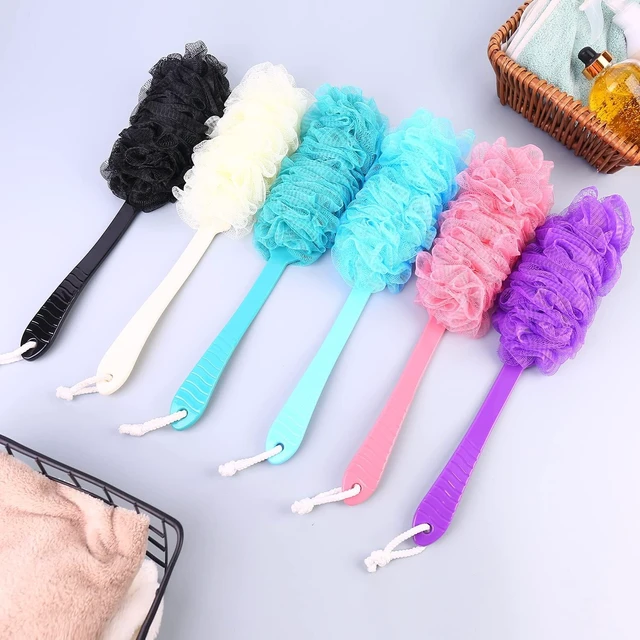 Alt view image 6 of 7 - Loofah on a Stick Body Exfoliator Sponge Bath Brush for Men and Women, Long Handle Back Scrubber Brush for Shower