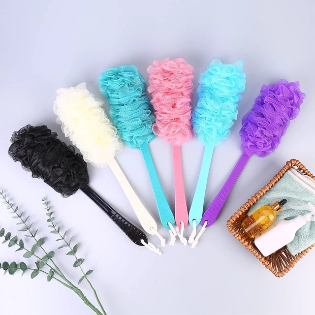 Alt view image 7 of 7 - Loofah on a Stick Body Exfoliator Sponge Bath Brush for Men and Women, Long Handle Back Scrubber Brush for Shower