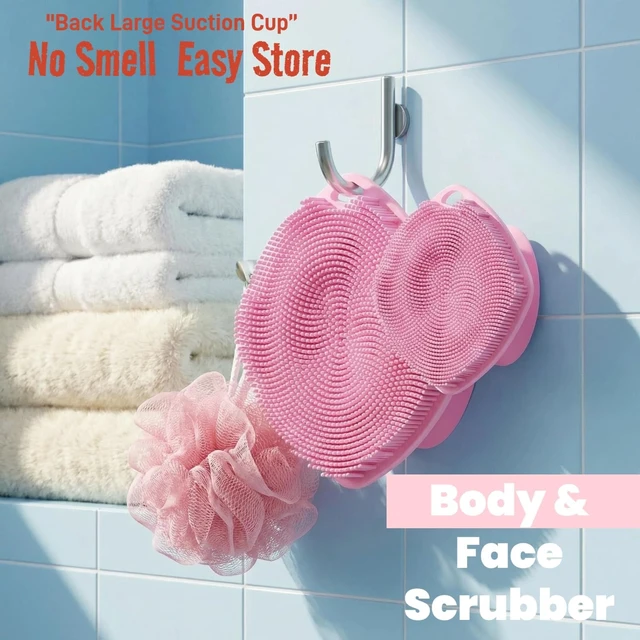 Alt view image 2 of 6 - Deep Skin Clean (Body+ Face Scrubber), Build Up Lather, Gentle Texture Exfoliating Body Scrubber for Men and Women On Sensitive Skin, Silicone Body Scrubber with Suction Cup