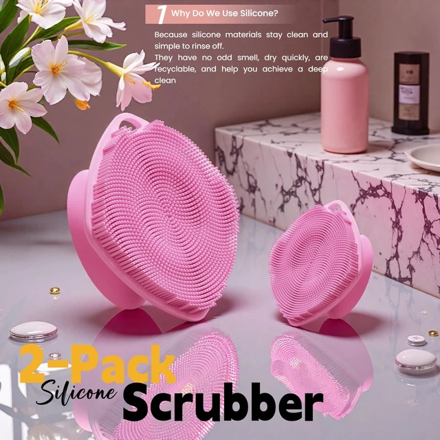Alt view image 6 of 6 - Deep Skin Clean (Body+ Face Scrubber), Build Up Lather, Gentle Texture Exfoliating Body Scrubber for Men and Women On Sensitive Skin, Silicone Body Scrubber with Suction Cup