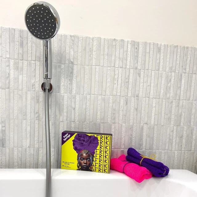 Alt view image 7 of 7 - Deep Exfoliating Washcloth for Smooth Skin, Extra Long Stretch Bath Sponge for Shower, Premium Authentic Exfoliating Body Scrubber, African Net Sponge