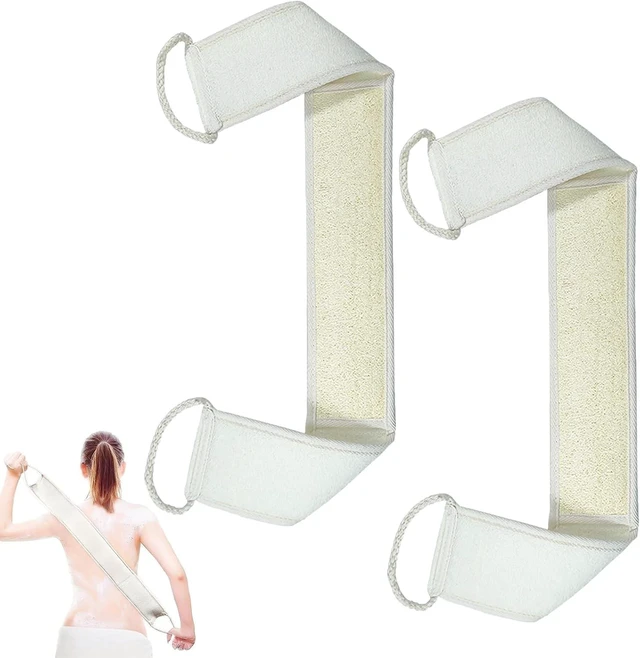 Main image of Unisex Luffa Body Cleansing Tool, Natural Loofah Bath Scrubbing Strap for Exfoliating Back in Shower