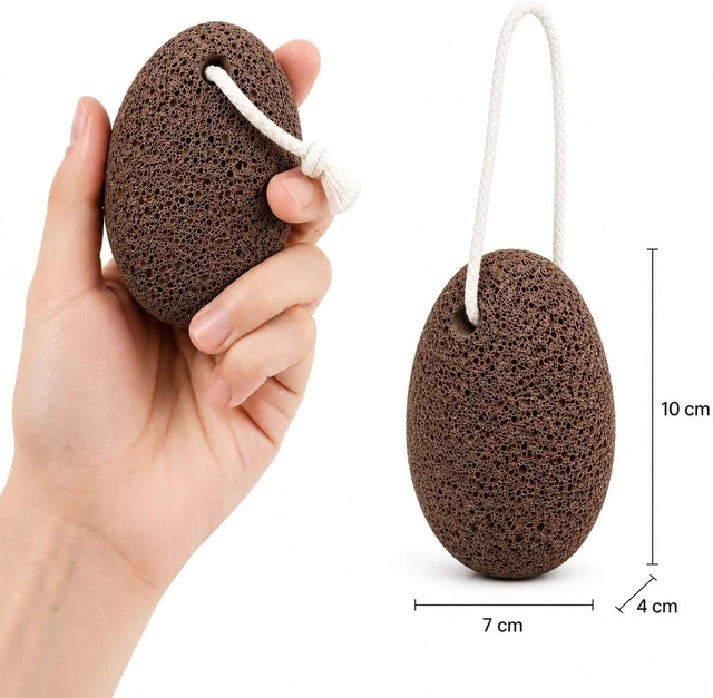 Alt view image 4 of 7 - Natural Volcanic Lava Pumice Stone & Loofah Sponge Set - Eco-Friendly Foot Callus Remover and Body Exfoliating Scrubber Kit
