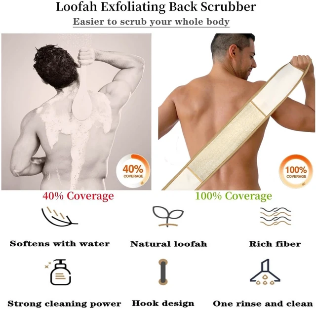 Alt view image 3 of 7 - Relaxing Bath Sponge, Deep Cleaning Luffa Back Exfoliator for Men & Women, Natural Loofah Body Scrubber for Shower