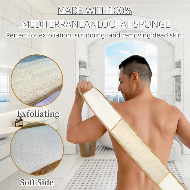 Alt view image 4 of 7 - Relaxing Bath Sponge, Deep Cleaning Luffa Back Exfoliator for Men & Women, Natural Loofah Body Scrubber for Shower