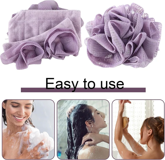Alt view image 4 of 6 - Set of Six Dual-Purpose Loofah Sponges with Drawstring and Soap Pocket for Body Exfoliation and Cleansing