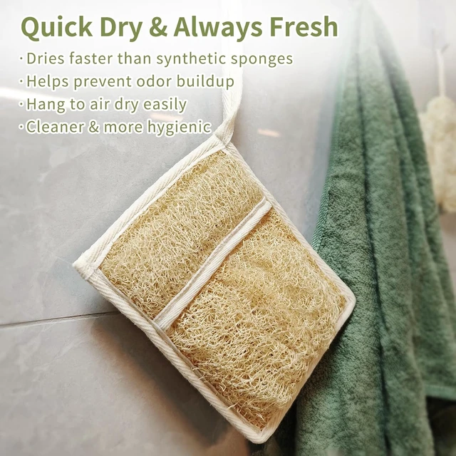 Alt view image 4 of 7 - Luxurious Exfoliating Bar Soap Bag with Quick-Dry Rough Texture and Long Hanging Loop for Shower & Travel, Natural Egyptian Loofah Soap Saver Pouch