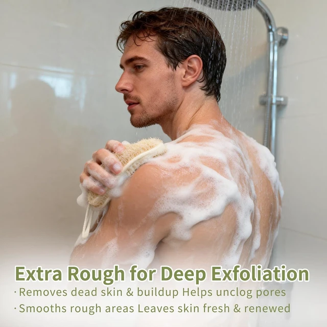 Alt view image 5 of 7 - Luxurious Exfoliating Bar Soap Bag with Quick-Dry Rough Texture and Long Hanging Loop for Shower & Travel, Natural Egyptian Loofah Soap Saver Pouch