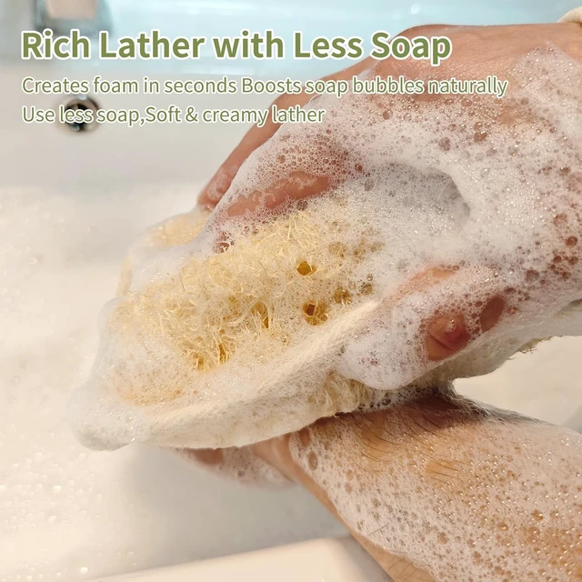 Alt view image 6 of 7 - Luxurious Exfoliating Bar Soap Bag with Quick-Dry Rough Texture and Long Hanging Loop for Shower & Travel, Natural Egyptian Loofah Soap Saver Pouch