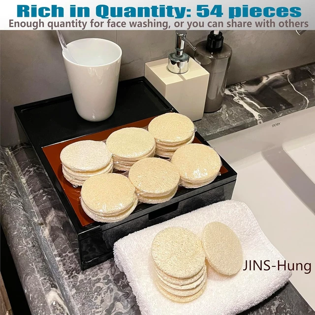 Alt view image 2 of 6 - Shower & Spa Skincare, Natural Loofah Sponge Exfoliating Pads for Face and Body - Deep Cleansing Scrubber Brush for Bath