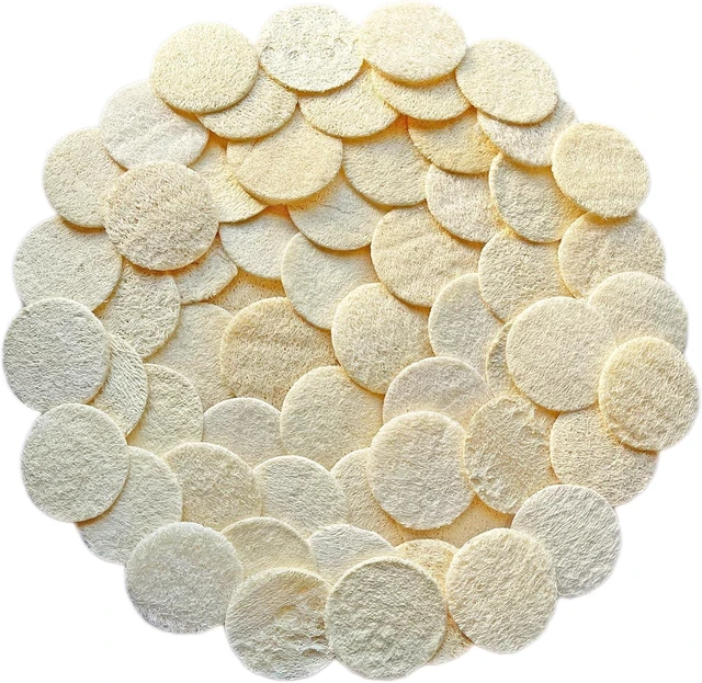 Main image of Shower & Spa Skincare, Natural Loofah Sponge Exfoliating Pads for Face and Body - Deep Cleansing Scrubber Brush for Bath