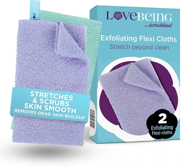Main image of Flexible Body Wash Cloth for Smooth Skin, Love Being Scrubbed Stretchy Exfoliating Back Scrubber for Shower and Bath