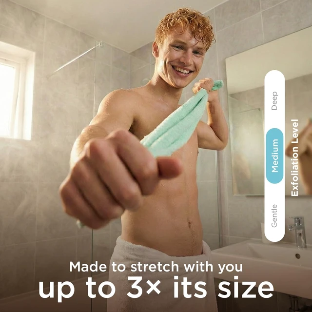 Alt view image 3 of 7 - Flexible Body Wash Cloth for Smooth Skin, Love Being Scrubbed Stretchy Exfoliating Back Scrubber for Shower and Bath