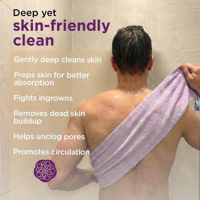 Alt view image 6 of 7 - Flexible Body Wash Cloth for Smooth Skin, Love Being Scrubbed Stretchy Exfoliating Back Scrubber for Shower and Bath