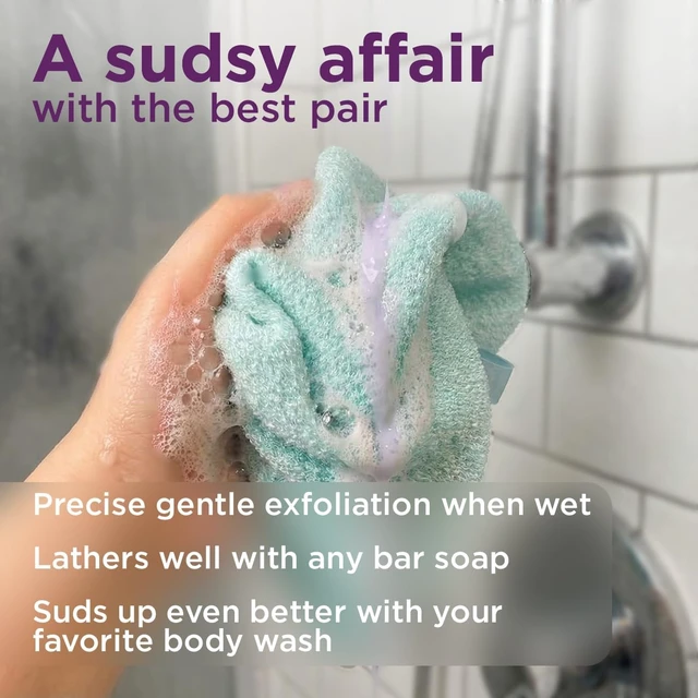 Alt view image 7 of 7 - Flexible Body Wash Cloth for Smooth Skin, Love Being Scrubbed Stretchy Exfoliating Back Scrubber for Shower and Bath