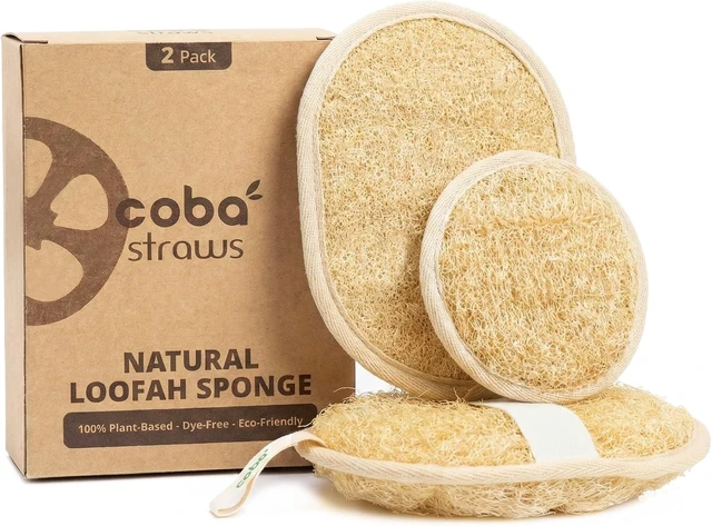 Main image of Pure Plant-Based Loofah Body and Face Exfoliator Set | Natural Luffa Sponge for Deep Cleansing & Smooth Skin | Unisex Bath Scrubber
