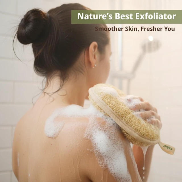 Alt view image 4 of 7 - Pure Plant-Based Loofah Body and Face Exfoliator Set | Natural Luffa Sponge for Deep Cleansing & Smooth Skin | Unisex Bath Scrubber