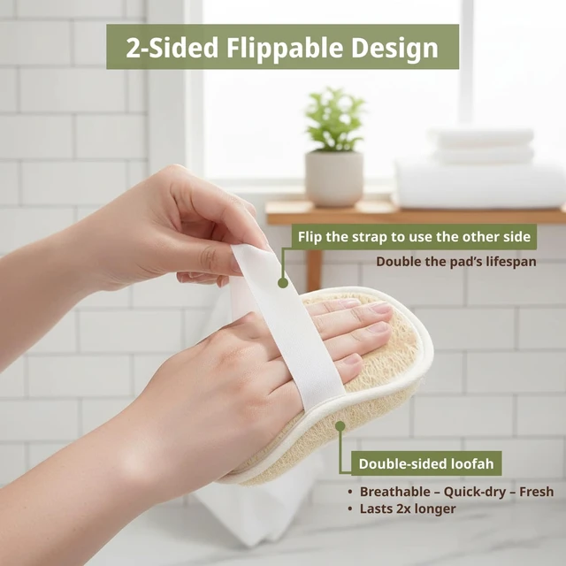 Alt view image 6 of 7 - Pure Plant-Based Loofah Body and Face Exfoliator Set | Natural Luffa Sponge for Deep Cleansing & Smooth Skin | Unisex Bath Scrubber