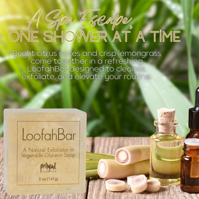 Alt view image 7 of 7 - Lemongrass Loofah Exfoliating Soap Bar