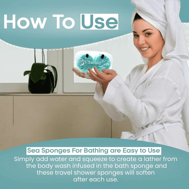 Alt view image 4 of 7 - Portable Shower Loofah with Storage Case | Women's Body Wash Sponge with Natural Extracts | Travel Bath Soap Pouf