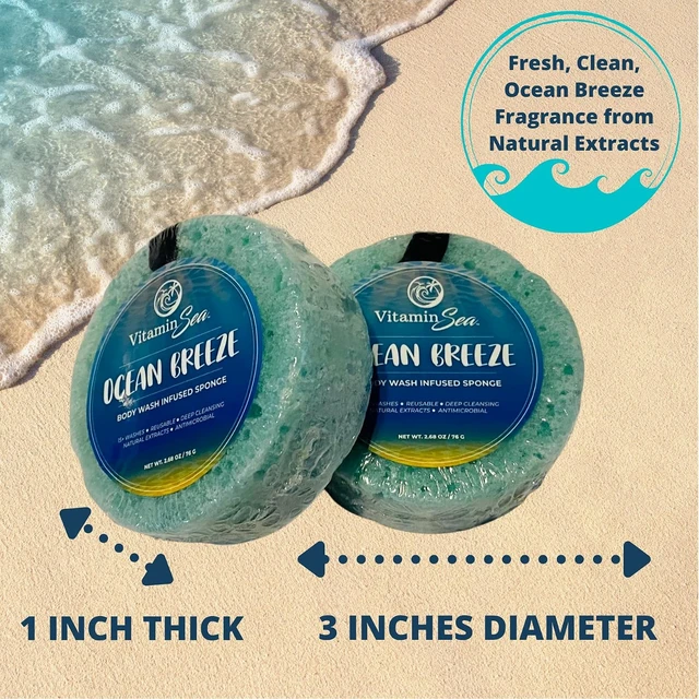 Alt view image 7 of 7 - Portable Shower Loofah with Storage Case | Women's Body Wash Sponge with Natural Extracts | Travel Bath Soap Pouf