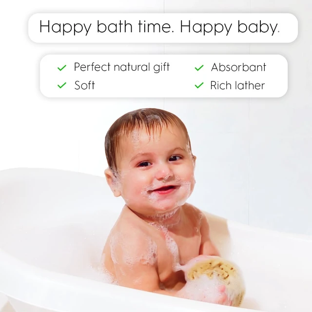Alt view image 6 of 6 - NAROA Eco-Friendly Sea Wool Baby Bath Sponge with Gift Box | Gentle Natural Cleansing Tool for Newborns | Plastic-Free Bath Accessory