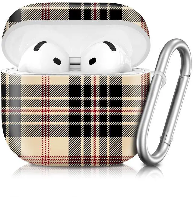 Main image of Compatible with AirPod 4th Generation 2024 Case, Shockproof Anti-Drop Protective Cover, Cute Case for Women Men with Keychain(Beautiful Plaid Tartan)