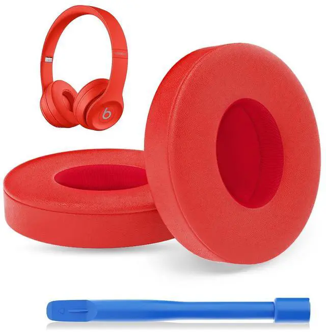 Main image of Replacement Earpads for Beats Solo 3, Solo 2, Red | Ear Covers Earpads Cushions Compatible with Beats Solo3/2 Wireless Headphone