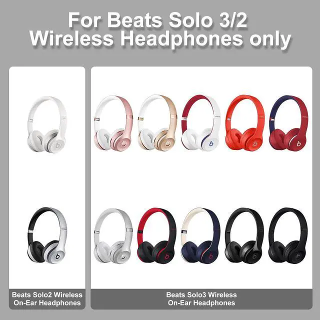 Alt view image 2 of 6 - Replacement Earpads for Beats Solo 3, Solo 2, Light Grey | Ear Covers Earpads Cushions Compatible with Beats Solo3/2 Wireless Headphone