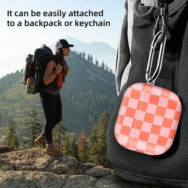 Alt view image 2 of 6 - Compatible with AirPod 4th Generation 2024 Case, Shockproof Anti-Drop Protective Cover, Cute Case for Women Men with Keychain(Watermelon Red Checkerboard)