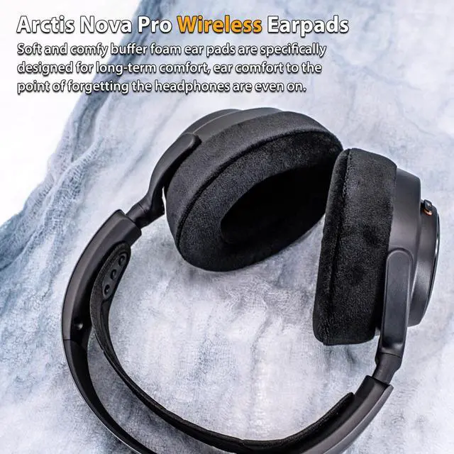 Alt view image 7 of 7 - Nova Pro Wireless Replacement Earpads for Arctis Nova Pro Wireless Headset by, Improved Durability and Sound Isolation I Add Thickness (Soft Velour)