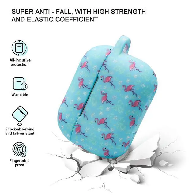 Alt view image 3 of 7 - AirPods Case, Pro 2nd Generation Case Cover 2022, Soft Silicone Compatible with Apple Airpods Pro Case 2023/2022/2019, Cute Skin Full Protective for Women (Case with Bracelet Keychain Flamingo)