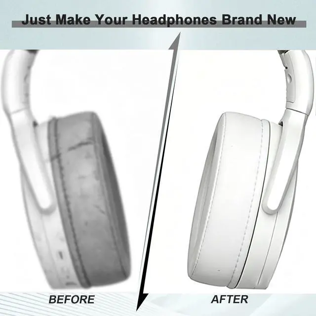 Alt view image 6 of 7 - Replacement Earpads for Sennheiser HD 4.50BT, HD 4.50BTNC, HD 4.50SE, HD 4.40BT, HD 4.30G, HD 4.20S, HD 458BT, HD 450BT, HD 400S, HD 350BT, HD300 Headphones, Ear Cushions Earpads Cups Cover (White)
