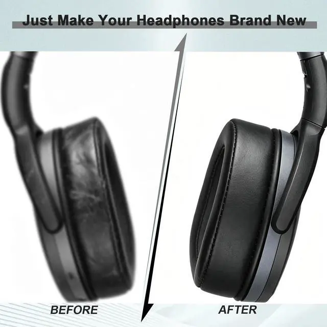 Alt view image 6 of 7 - Replacement Earpads for Sennheiser HD 4.50BT, HD 4.50BTNC, HD 4.50SE, HD 4.40BT, HD 4.30G, HD 4.20S, HD 458BT, HD 450BT, HD 400S, HD 350BT, HD300 Headphones, Ear Cushions Earpads Cups Cover (Black)