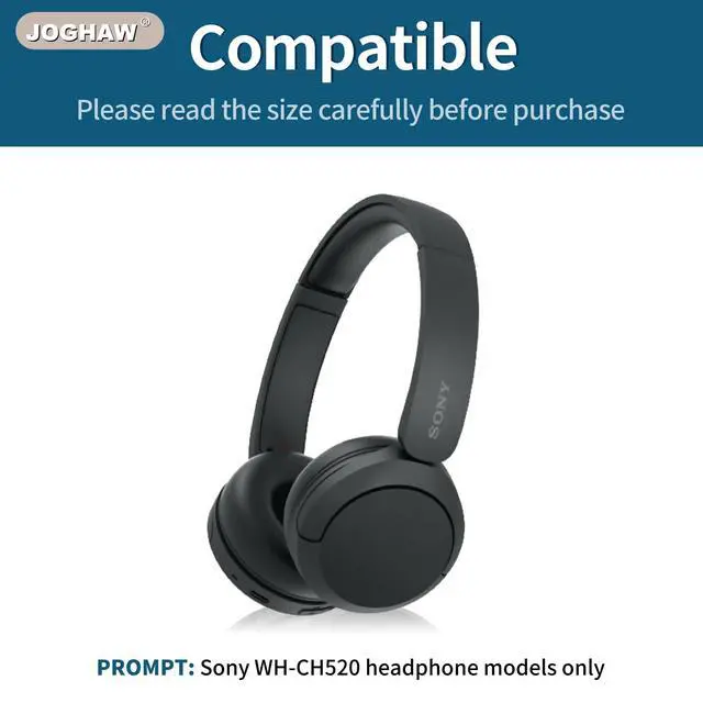 Alt view image 6 of 7 - Replacement Ear Pads for Headphones - Compatible for Sony WH-CH520 | Premium Protein Leather Cushions with Soft Memory Foam for Comfort - Gray
