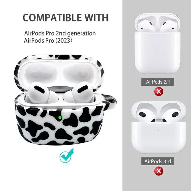 Alt view image 5 of 7 - AirPods Case, Pro 2nd Generation Case Cover 2022, Soft Silicone Compatible with Apple Airpods Pro Case 2023/2022/2019, Cute Skin Full Protective Case with Bracelet Keychain (Bracelet Keychain-Cow)