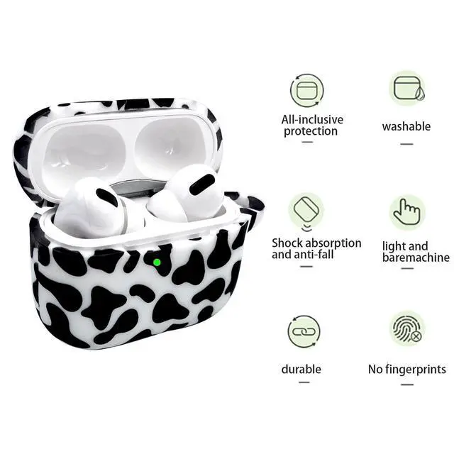 Alt view image 3 of 7 - AirPods Case, Pro 2nd Generation Case Cover 2022, Soft Silicone Compatible with Apple Airpods Pro Case 2023/2022/2019, Cute Skin Full Protective Case with Bracelet Keychain (Bracelet Keychain-Cow)