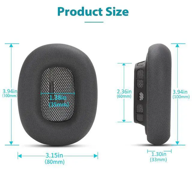 Alt view image 6 of 7 - Upgraded Silicone Ear Cushions for AirPods Max Headphones, Protein Leather Covered Ear Pads with Silicone & Memory Foam and Magnet (Black)