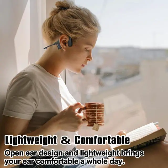 Alt view image 4 of 6 - Bone conduction headphones swimming underwater IPX8 waterproof headsets bluetooth wireless built in 32GB MP3 player multi-point connection magnetic charging 240mAh large battery for 12 Hrs playtime