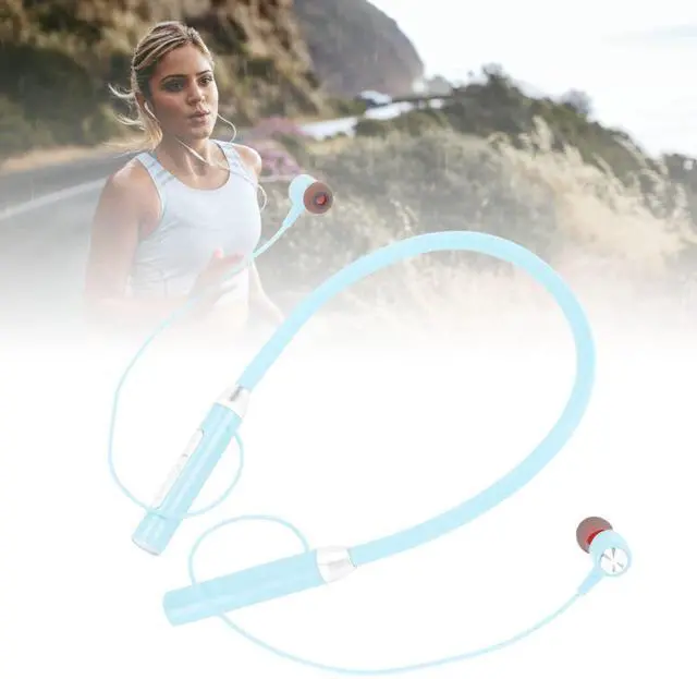 Alt view image 3 of 7 - Neckband Bluetooth Headphones, Cordless Earbuds, IPX5 Magnetic Earphone, 8Hrs Long Playtime, for Home, Traveling, Outdoor, Business Trips (Blue)