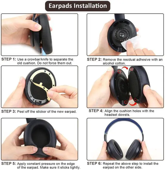 Alt view image 7 of 7 - Ear Cushions Compatible with Beats Studio Pro, Replacement Ear Pads with Upgraded Memory Foam& Comfortable Protein Leather (Deep Brown)