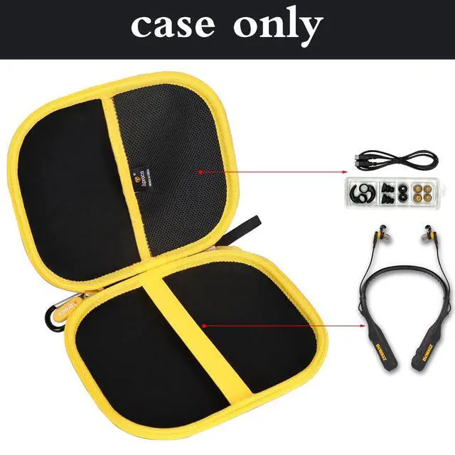 Alt view image 3 of 7 - Case Compatible with DEWALT Heavy Duty Magnetic/Black Edition 2-in-1 Neckband Bluetooth Headphones, Portable Storage Bag for Accessories (Case Only)