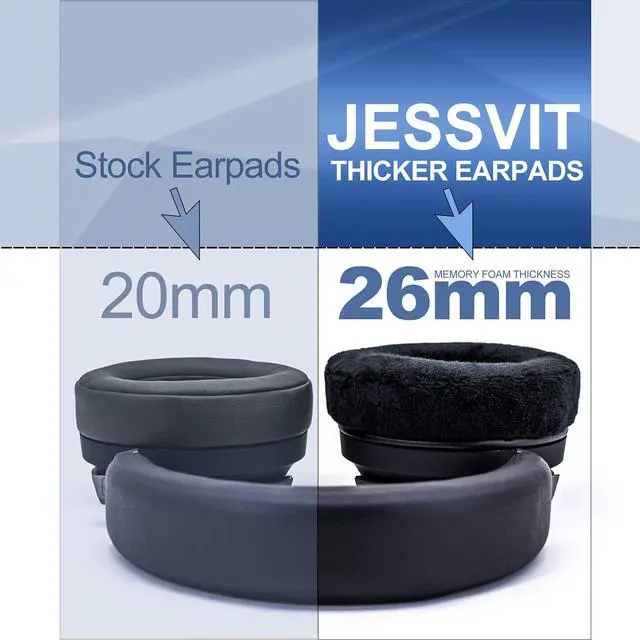 Alt view image 4 of 7 - Velour Virtuoso XT Ear Pads Replacement for Virtuoso RGB Wireless SE XT Headset, More - Softer Memory Foam, Added Thickness, Extra Durability (Black)