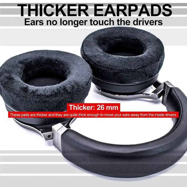 Alt view image 5 of 7 - Velour Virtuoso XT Ear Pads Replacement for Virtuoso RGB Wireless SE XT Headset, More - Softer Memory Foam, Added Thickness, Extra Durability (Black)