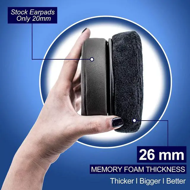Alt view image 2 of 7 - Velour Virtuoso XT Ear Pads Replacement for Virtuoso RGB Wireless SE XT Headset, More - Softer Memory Foam, Added Thickness, Extra Durability (Black)