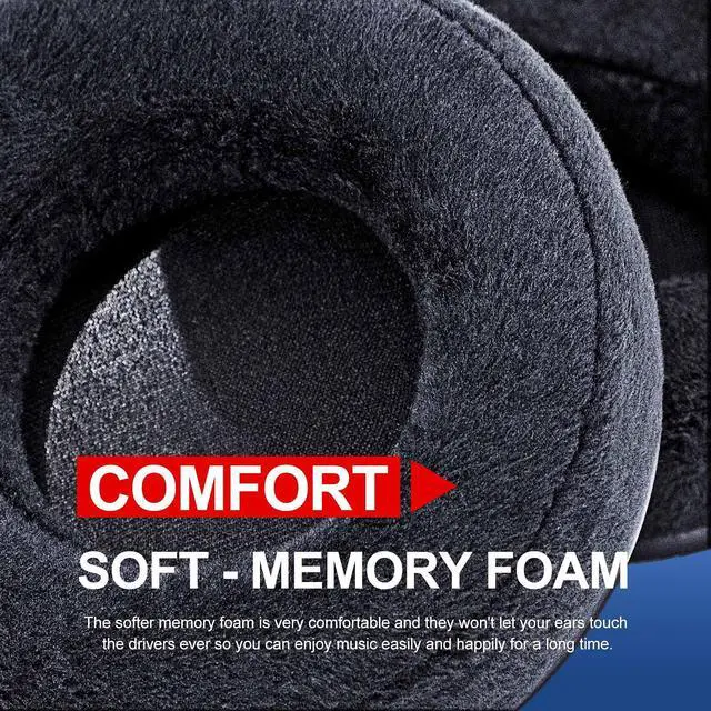 Alt view image 6 of 7 - Velour Virtuoso XT Ear Pads Replacement for Virtuoso RGB Wireless SE XT Headset, More - Softer Memory Foam, Added Thickness, Extra Durability (Black)